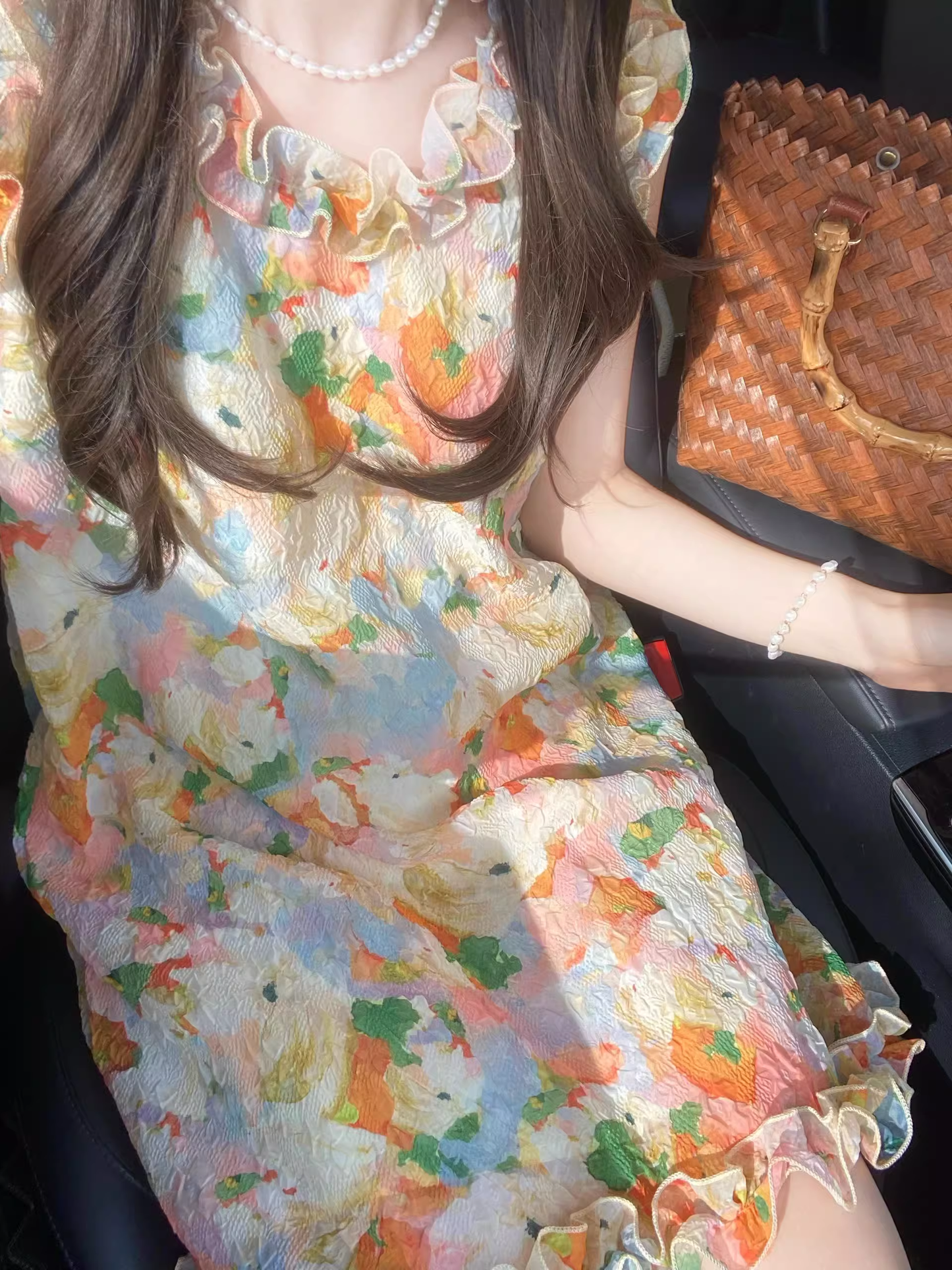 Colorful printed resort style dress YM1080