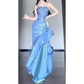 Fishtail Prom Dress French Style Straps Evening Dress YM1637