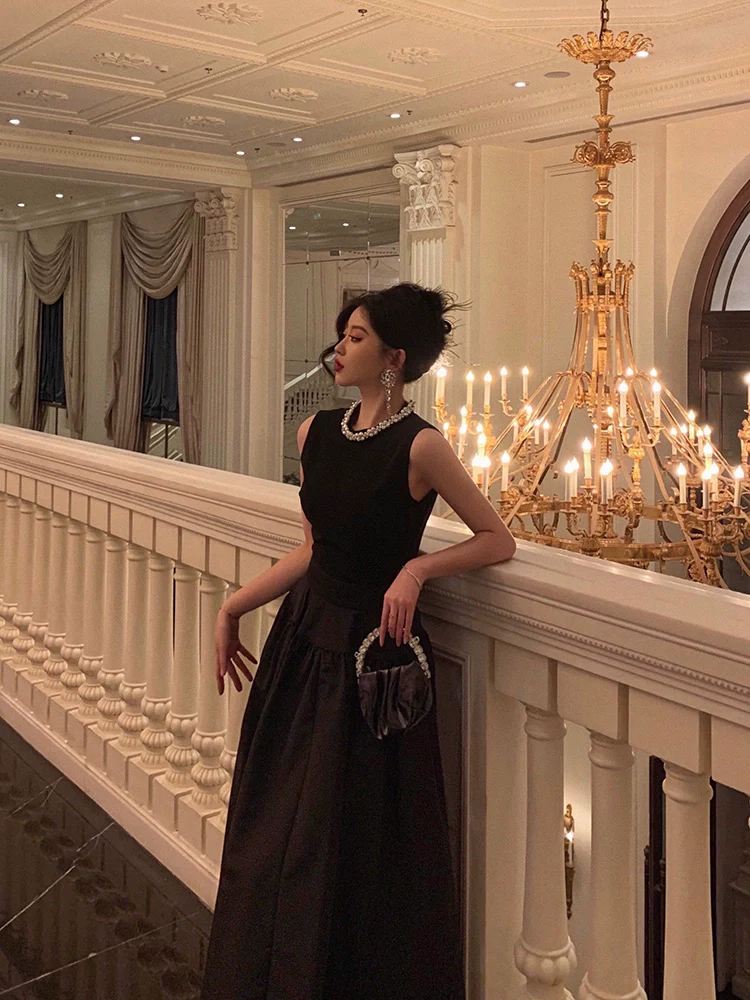 Black Dress New Style Princess Long Party Dress  YM1600