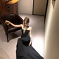 Gorgeous Halter Sleeveless Black Long Party Dress Birthday Dress YM1819