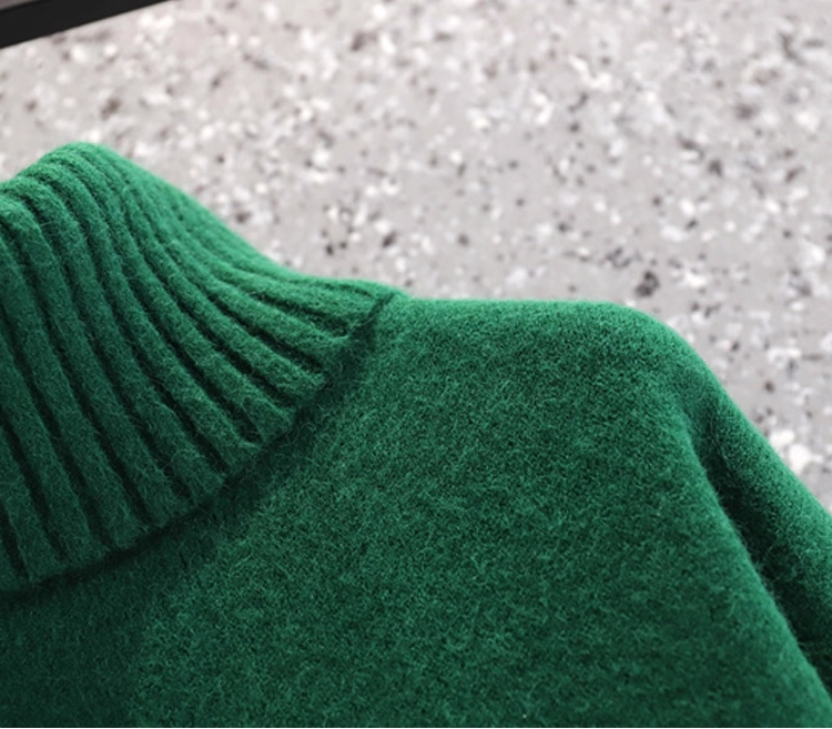 Green Women's Autumn New Thickened Turtleneck Sweater YM2291