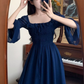 Square Neck Spring Long Sleeve Dress YM1555