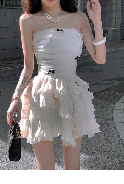 Strapless Tulle Birthday Party Dress Mini Prom Dress YM1973