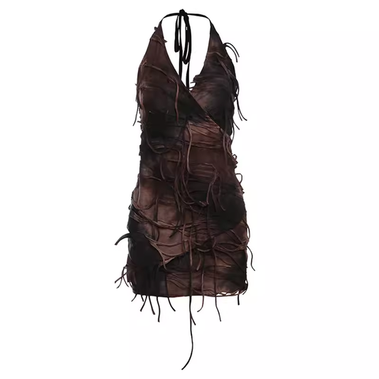 Sexy Backless Halter Neckline Short Dress YM1527