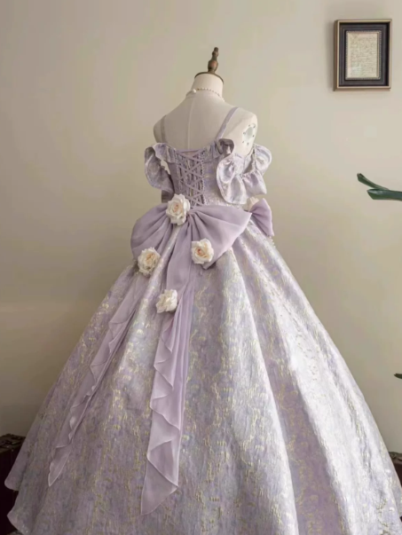 Dreamy Lavender Applique Spaghetti Straps A-Line Short Prom Dress Birthday Dress YM2603