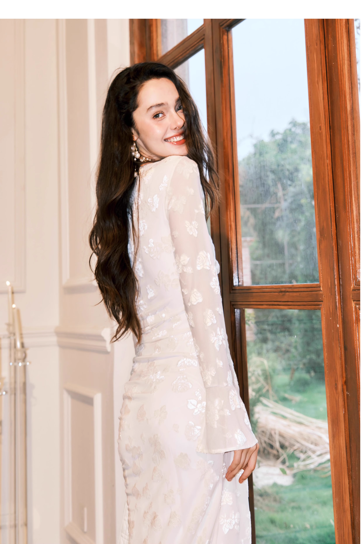 Elegant White V Neck Sheath Long Prom Dress Birthday outfits YM1682