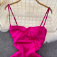 Hot Pink A-line Simple Dress  YM998