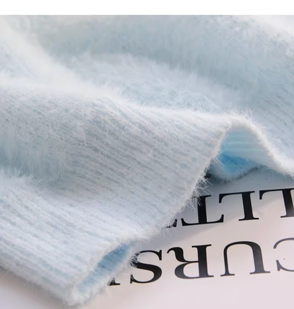 Sweet Collar Blue Snowman Knit Sweater YM2429