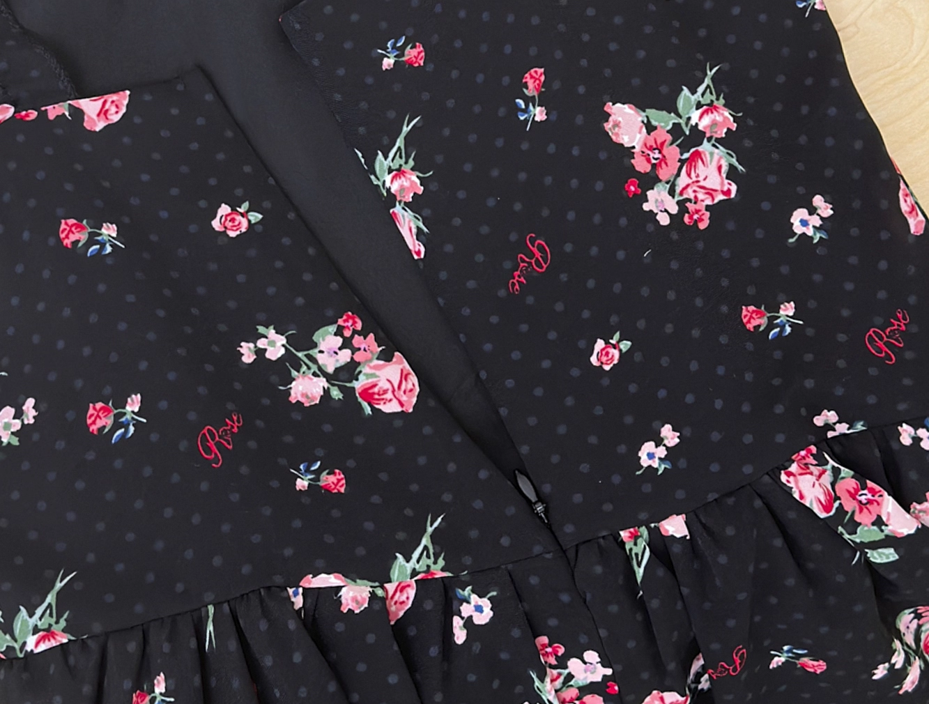 Retro Black Floral Short Dress Vacation Dress YM2315