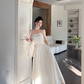 women's summer beach vacation strapless dress YM1252