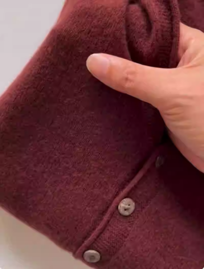 Burgundy hooded cardigan retro sweater YM1896