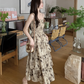 Floral butterfly suspender dress  YM1189