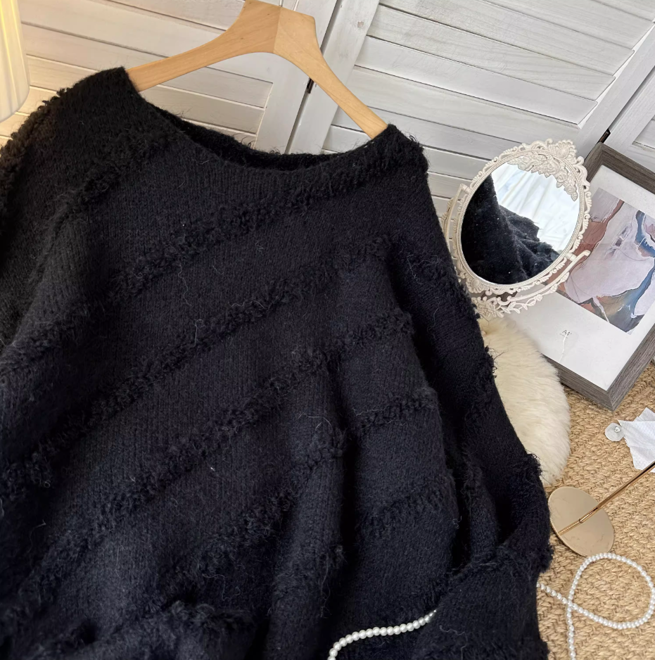 Pullover sweater women's autumn and winter round neck loose knitted sweater YM1576