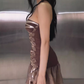 Contrast color patchwork irregular dress  YM1336