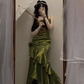 Beautiful Green Mermaid Straps Party Dress French Dress YM1653