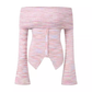 Womens pink striped off the-shoulder knitted sweater  YM700