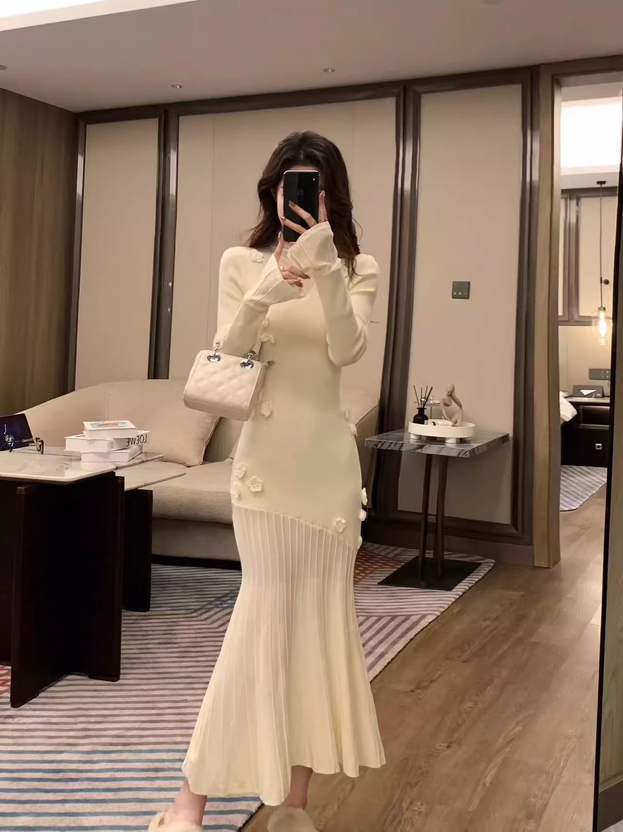Sexy White Mermaid Long Party Dress YM1760