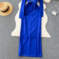 High sense vocation dress long skirt women's pleated long summer dress YM307