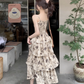 Floral butterfly suspender dress  YM1189