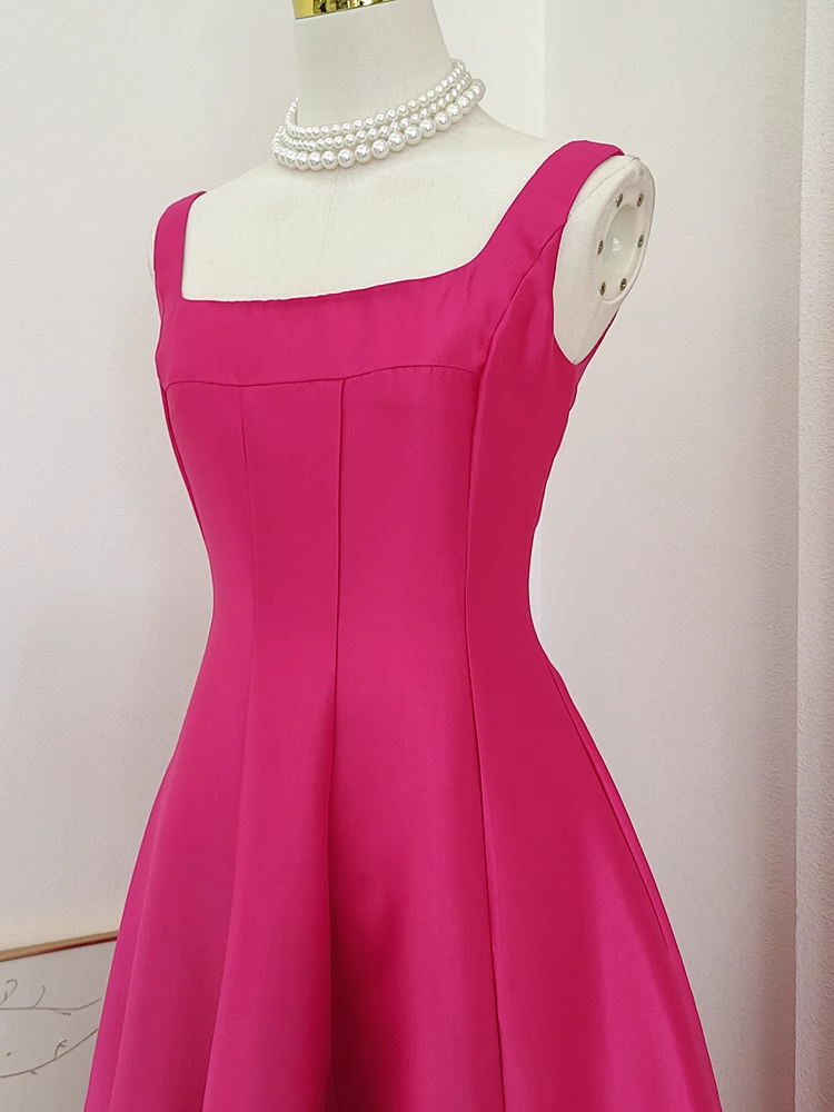 Simple Hot Pink A Line Party Dress Vacation Dress YM2104