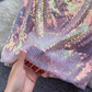 Pink Ruffle Neckline Sequins Dress  ,YM59
