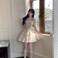 Sweet And Gentle Bow Print Gold-Stamped Cake Tutu Dress Birthday Party Dress YM2048