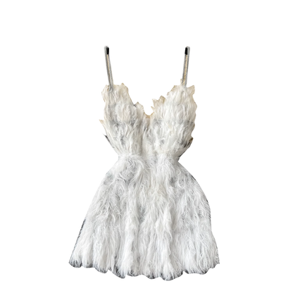 women's feather mini dress YM447