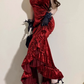 Vintage Mermaid Irregular Ruffled Burgundy Birthday Party Dress YM1603