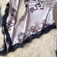 Off-shoulder T-shirt Women's Lace Splicing Irregular Printed Top YM1694
