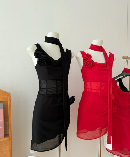 Sexy Suspender Dress Sheath Cocktail Dress YM1790