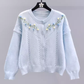 women's embroidered floral sweater jacket YM649