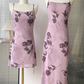 Purple Floral Suspender Dress Sexy Slit Party Dress YM1766
