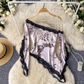 Off-shoulder T-shirt Women's Lace Splicing Irregular Printed Top YM1694