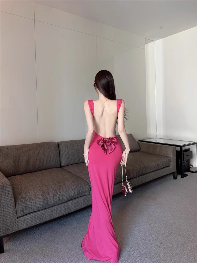 Backless Bowknot Suspender Dress Mermaid Dress  YM1827