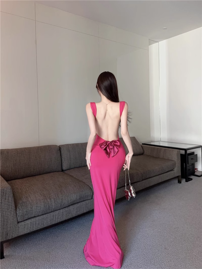 Backless Bowknot Suspender Dress Mermaid Dress  YM1827