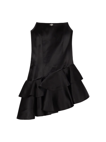 Black A-line Party Mini Dress  YM789