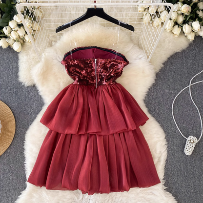 A-line Red Party Short Dress  YM344