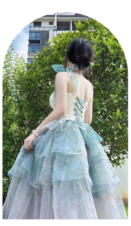 Beautiful Green Layered Tulle Birthday Party Dress Lolita Princess Dress YM2139