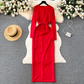 High sense vocation dress long skirt women's pleated long summer dress YM307
