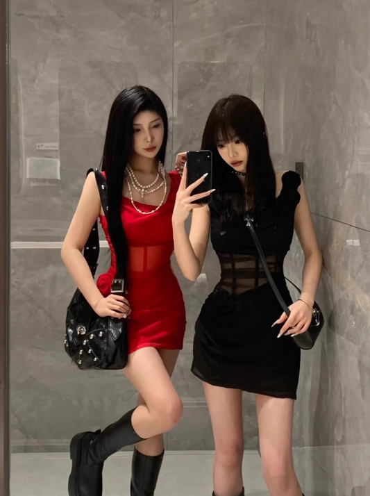 Sexy Suspender Dress Sheath Cocktail Dress YM1790
