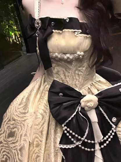 Beautiful Champagne Long Evening Dress Birthday Party Dress Lolita Dress YM2154