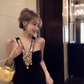 Gorgeous Halter Sleeveless Black Long Party Dress Birthday Dress YM1819