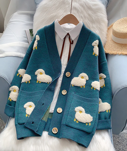 Cute sheep pattern sweater coat spring and autumn clothing, YM258