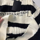 trendy black and white striped knitted sweater YM388