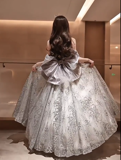 Brilliant Spaghetti Straps Tulle Sequin Lolita Evening Dress Birthday Princess Party Dress YM2146