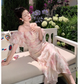 chiffon floral suspender dress YM1156