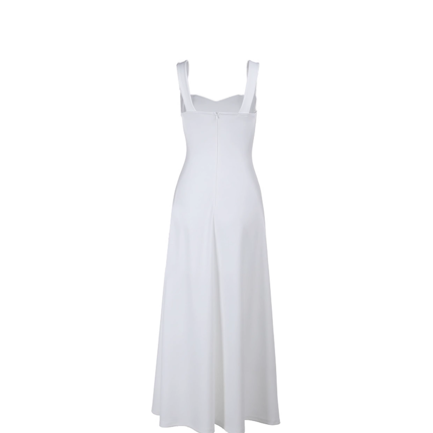 Classy Spaghetti Straps White Sweetheart Neck A Line Long Birthday Outfits Holiday Dress YM2245