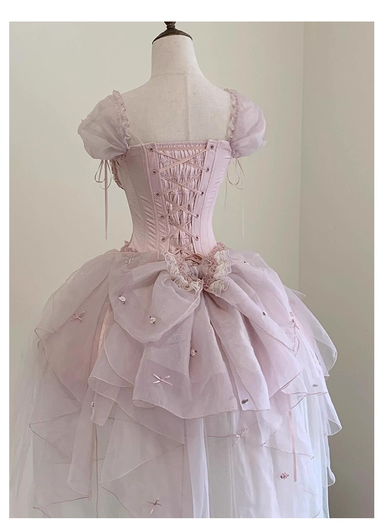 Pink Lolita Evening Dress Birthday Party Lolita Princess Dress YM2145