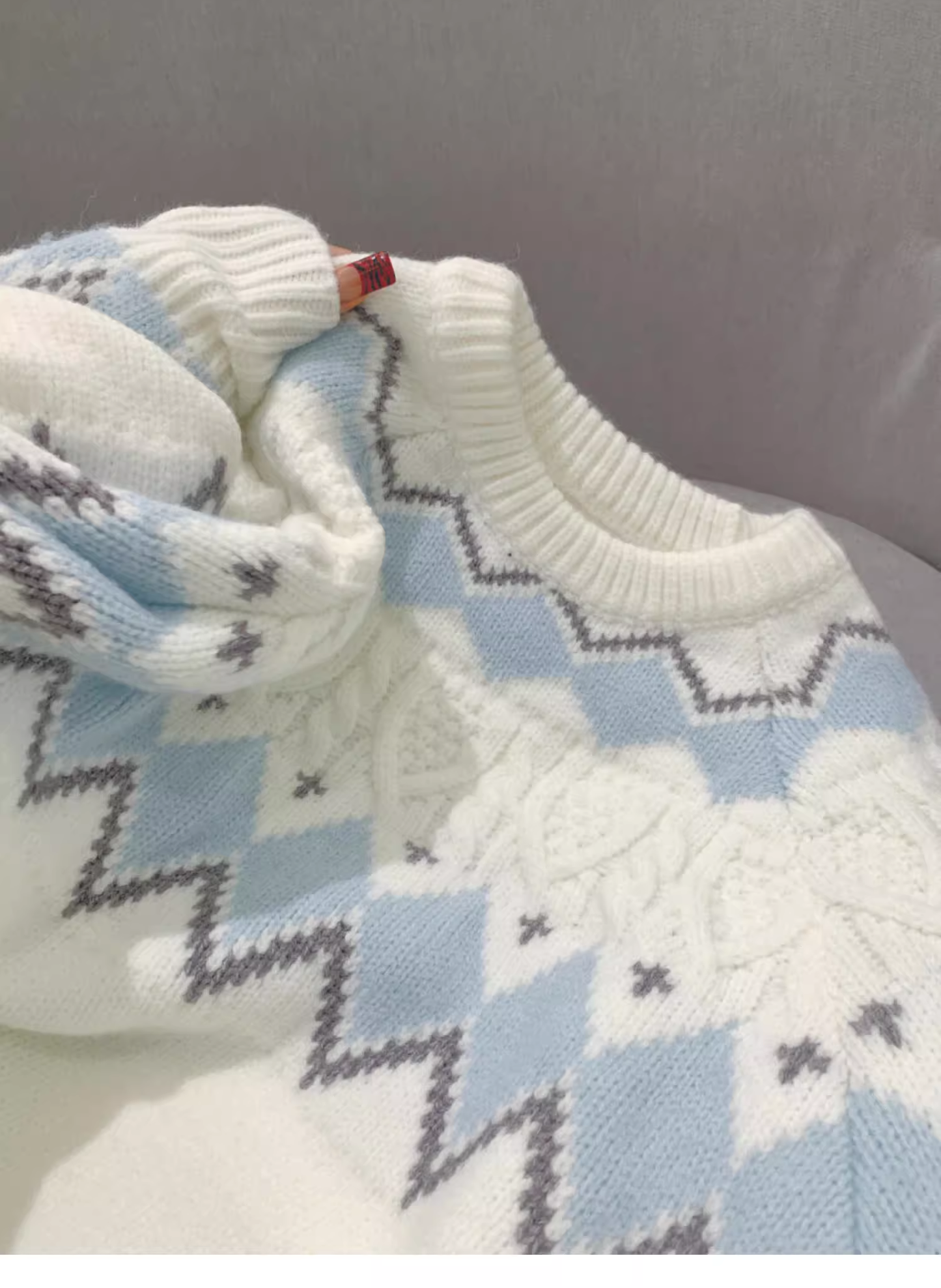 Off-white Winter Retro Thick Pullover Knit Sweater YM2400