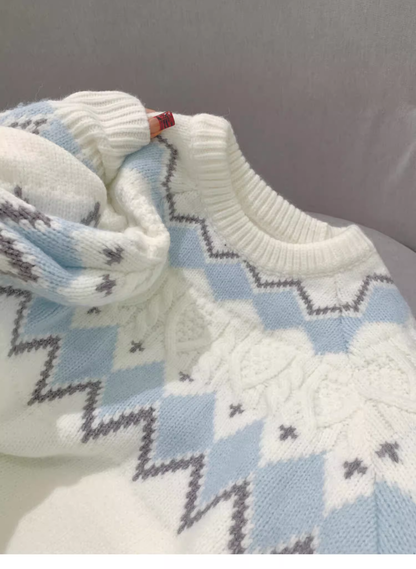 Off-white Winter Retro Thick Pullover Knit Sweater YM2400